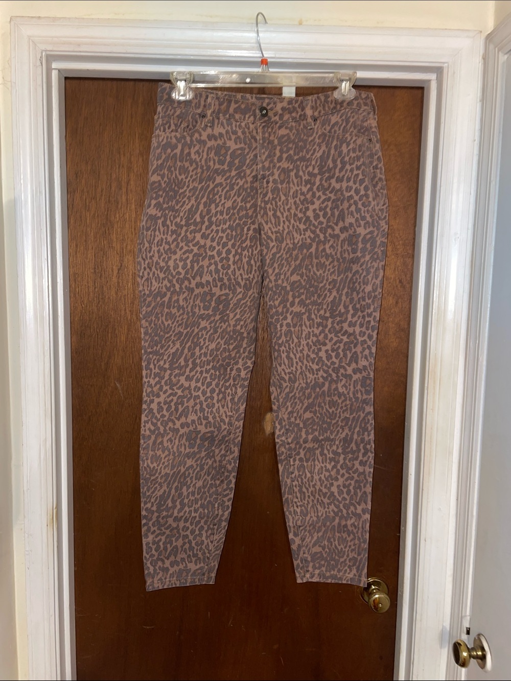 Style & Co. Pink and Brown Leopard Skinny Jeans